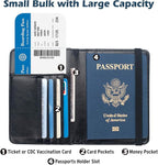 Coowayze Passport Holder Cover for Women Men, Leather US Passport Wallet Case with Vaccine Card Slot for Travel, RFID Passport Book Cover Travel Document Organizer Carrier