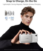 Baseus Picogo Power Bank, 0.3" Ultra Slim 5000mAh MagSafe Battery Pack, Upgraded CCC Certified and Polished Alloy Magnetic Portable Charger, Wireless Charger for iPhone 17/16/15/14/13/12