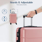 OLIXIS 28 Inch Luggage, Hardside Checked Suitcase with Spinner Wheels, Lightweight ABS Hard Shell Travel Luggage, TSA Approved Lock, Expandable Large Suitcase for Business & Travel–Pink