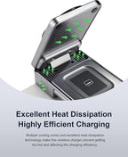 Foldable 3-in-1 Wireless Charger for Apple Devices, Qi2 15W Magnetic Fast Charging Dock for iPhone 17/16, Apple Watch, AirPods and More, (45W USB-C Charger & 5ft Type-C Cable Included)
