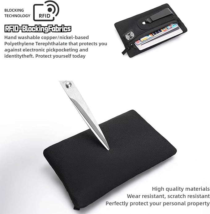RFID Hidden Clip Stash Money Belt - Ultra Thin Anti-Theft Travel Pouch with Credit Card Slots for Women/Men, Perfect for International Travel, Daily Commute & Outdoor Activities (Deep Blue)