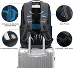FENRUIEN Business Travel Backpack, Expandable Computer Backpack with USB Port, Gray Laptop Backpack 15.6 Inch for College/Work