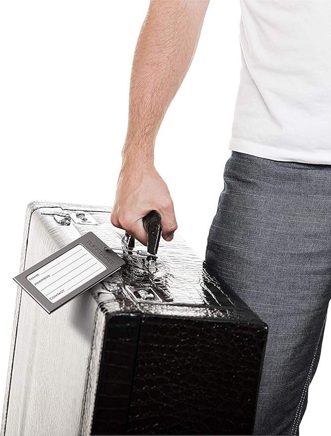 Luggage Tags Business Card Holder by TUFFTAAG - Durable Travel ID Bag Tag in Multiple Color Options, Perfect for Suitcases, Backpacks, and Carry-Ons, Easy Identification, Secure and Stylish