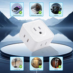 2 Prong to 3 Prong Adapter, FiiMan Multi Plug Outlet Extender 5 AC Outlet Splitter Wall Adapter Non-Grounded Outlets Expander for Japan Travel - Type A, 1875W, White (1 Pack)