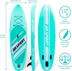 AKSPORT Inflatable Stand Up Paddle Board, SUP Board with All Accessories, Wide Stable Design, Non-Slip Deck, Inflatable Paddle Boards for Youth & Adult