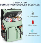 Insulated Cooler Backpack,33/45 Cans Multifunctional Double Deck Leakproof Cooler Bag with Sternum Strap,Large Capacity Lightweight Travel Camping Beach Backpack