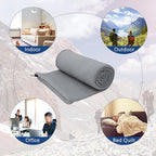 Fleece Sleeping Bag Liner, 75" Long Zipper Microfiber Fleece Travel Single Sleeping Bag Camping Blanket, Indoor Outdoor Blanket for Adults & Children