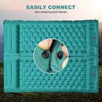 Camping Sleeping Pad with Pillow: Extra Thick 4.7 Inch Ultra-Light Self Inflating Air Mat, Lightweight Compact Inflatable Sleep Mattress with Built-in Pump Ultimate for Camping, Hiking (Peacock Blue)