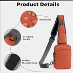 VADOO Sling Bag, Crossbody Bag with Zipper Lock, RFID Blocking & Water Resistant for Men and Women