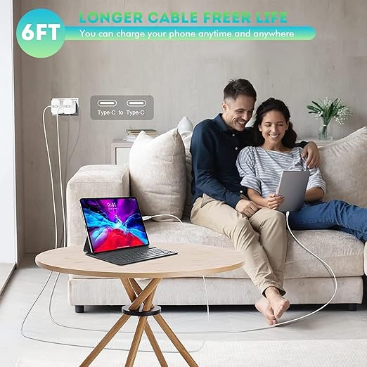 6FT iPhone 17 16 15 Charger Fast Charging, 2Pack 20W USB C Apple Charger Travel Plug Block Phone Charging Cable Cord for iPhone 17 Air/17 Pro/17 Pro Max/16e/16 Pro Max/16 Plus/15/15 Pro/15Pro Max/iPad