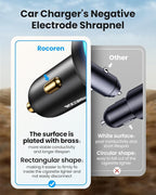 Rocoren 105W 6-Port Multiport Car Charger, PD Fast USB C Car Charger for Multiple Devices,Cigarette Lighter Adapter Car Travel Essentials for Road Trips with 5FT Cable,Car Accessories for iPhone 17/16