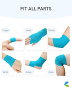 FriCARE Self Adhesive Bandage Wrap, Medical Tape in First Aid Kit, Cohesive Bandages for Wounds Sport Vet, 2 Inches X 5 Yards 6 Rolls, Cobalt Blue
