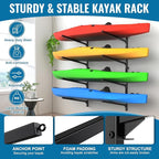 Kayak Rack for Outdoor Storage, Kayak Storage Rack, Adjustable Freestanding Kayak Rack Stand Holder for Paddleboard Surfboard for Indoor, Outdoor