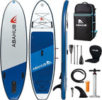 Abahub Inflatable SUP, Wide 10'6" x 31"/34" x 10'6" iSUP, Blue Standup Paddleboard with Adjustable SUP Kayak Paddle, for Yoga, Paddle Board, Kayaking, Surf, Canoe, Fishing