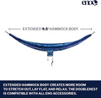 ENO DoubleNest Hammock - Lightweight, Portable, 1 to 2 Person Hammock - for Camping, Hiking, Backpacking, Travel, a Festival, or The Beach - Splash/Sapphire