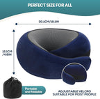 Travel Pillow uses Memory Foam to Support Neck Comfort, car Travel, Compact,Airplane Sleep Pillow Dark Blue