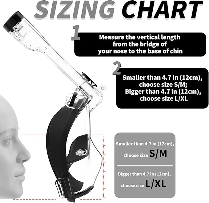 R10 Full Face Snorkel Mask Adults, Snorkeling Mask Gear for Adults&Kids, Fully Enclosed CO2 Transportation Solution, Silicone Bonding Anti-Leak&Anti-Fog, Foldable for Portability