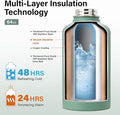 DYSANKY Insulated Water Bottle | Thickened Stainless Steel Vacuum Metal | Portable Sports Half Gallon Large Water Jug for Gym and Hiking with Straw, Carrier Bag, Handle Strap | BPA-Free 64 oz