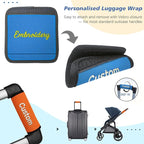 Personalized Luggage Handle Wrap with Embroidered Name Custom Soft Grip Handle Cover for Suitcase, Travel Bag Machine Washable Luggage Identifier for Airplane, Cruise, Road Trip (1 Piece)