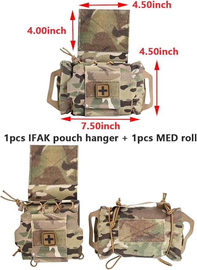 SABADO Rapid/Quick Deploy First Aid Kit Pack Tactical IFAK Pouch Two-Piece System Med Roll Carrier Hypalon Handle Outdoor Sport Hunting Bag