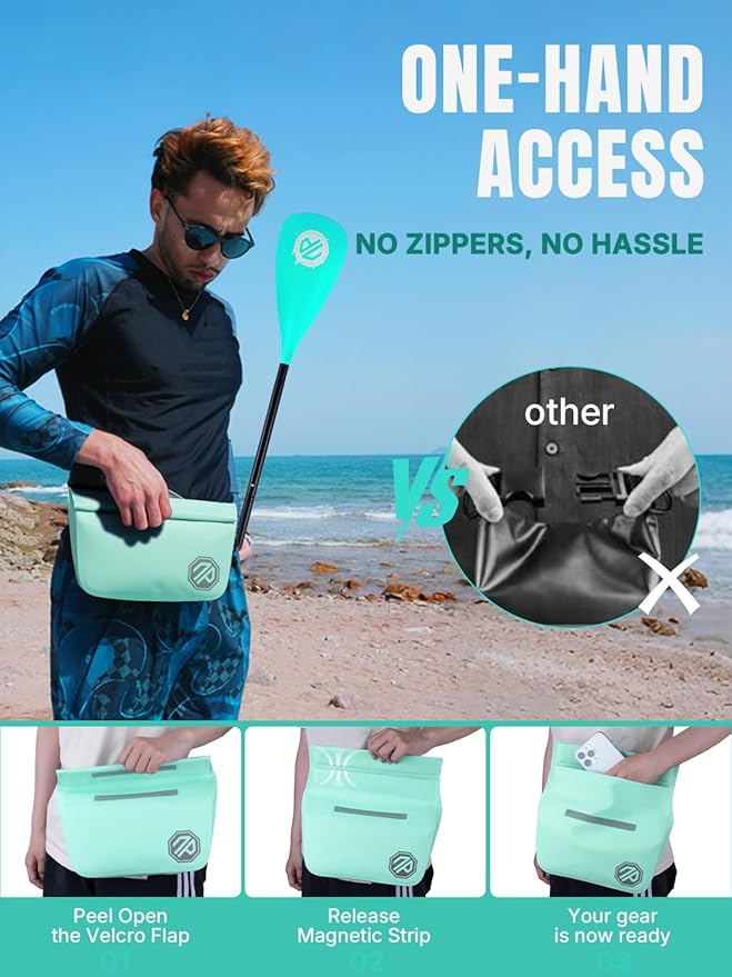 niphean IPX7 Waterproof Dry Bag with Magnetic One-Hand Closure, Durable Waterproof Bag for Kayaking, Paddle Board, Beach, Swimming, Multi-Wear Fanny Pack Style, Dry Bags for Men & Women Outdoor Use