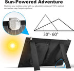 Portable 60 Watt 12V Foldable Solar Panel with Adjustable Kickstands and Waterproof IP65 Design for Power Station, Travel, Outdoor Camping, RVs, and Off-Grid Applications