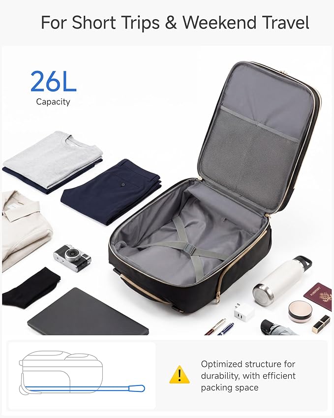 LUGGEX Underseat Carry On Luggage with Wheels, UDK Stylish Lightweight Under Seat Luggage, Soft Sided Personal Item Suitcase for Short Trip (UX-Core, Grey Pink, 16 Inch)