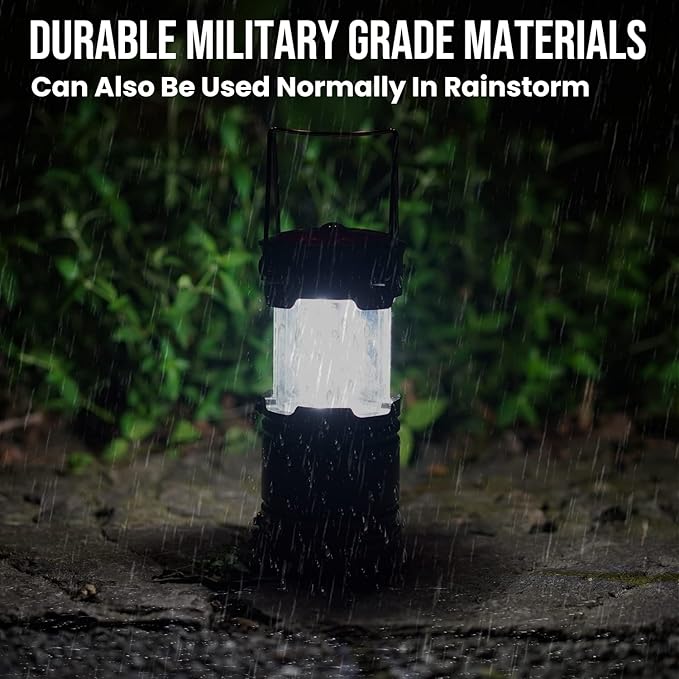 Lichamp 4 Pack LED Camping Lanterns, Battery Powered Lantern Flashlight COB Camp Light for Power Outages, Camping Supplies and Home Hurricane Supplies, F4GY