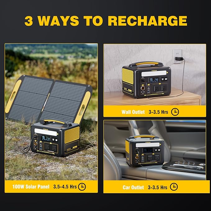 VTOMAN Jump 600X Portable Power Station 600W, 299Wh Solar Generator LiFePO4 Battery Power Station with 600W Pure Sine Wave (Surge 1200W) AC Outlet, PD 60W USB-C, 3x Regulated 12V/10A DC for Camping