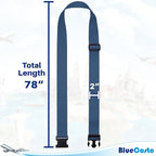 Luggage Straps for Suitcases - TSA Approved - Navy Blue, 4 PK - Premium Nylon Belts for Suitcase, Briefcase & Travel Bag - Adjustable Strap Length 46" - 78"