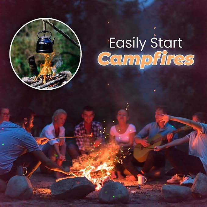 Dextreme Fire Starter (120 PCS) Natural Fire Starters for Campfire, Charcoal Starter, Fireplace, Wood Stove, BBQ, Chimney, Fire Pit, and Grill | All Weather, Odorless, Non-Toxic, w/10 Min Burning Time