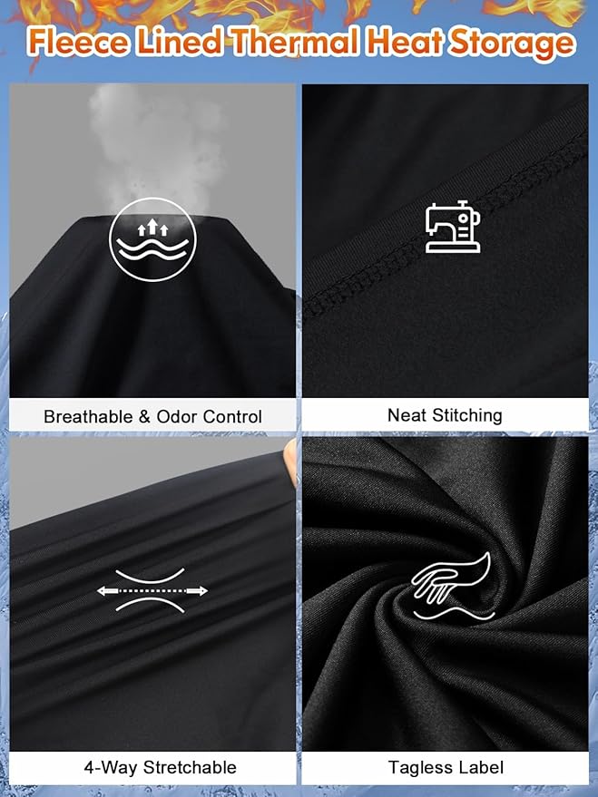 romision Thermal Underwear for Men Long Johns Fleece Lined Hunting Gear Bottom Top Set Base Layer for Cold Weather Gift