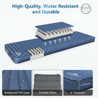 Self Inflating Sleeping Pad with Electric Pump, 4" Ultra-Thick Memory Foam Camping Pad with Pillow, 9.5 R-Value Insulated Camping Mattress, Navy Blue