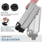 Volhoply 32 oz Insulated Water Bottle with Straw Lid and Spout Lid,Stainless Steel Sports Water Bottle,Double Wall Vacuum Cups,Leakproof Metal Flask with Wide Mouth for Hiking,Camping(Silver,1)