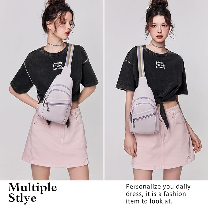 Sling Bag Crossbody Bags for Women Small Cross Body Bag Fanny Packs Chest Sling Purse for Daily Travel Leisure Sport