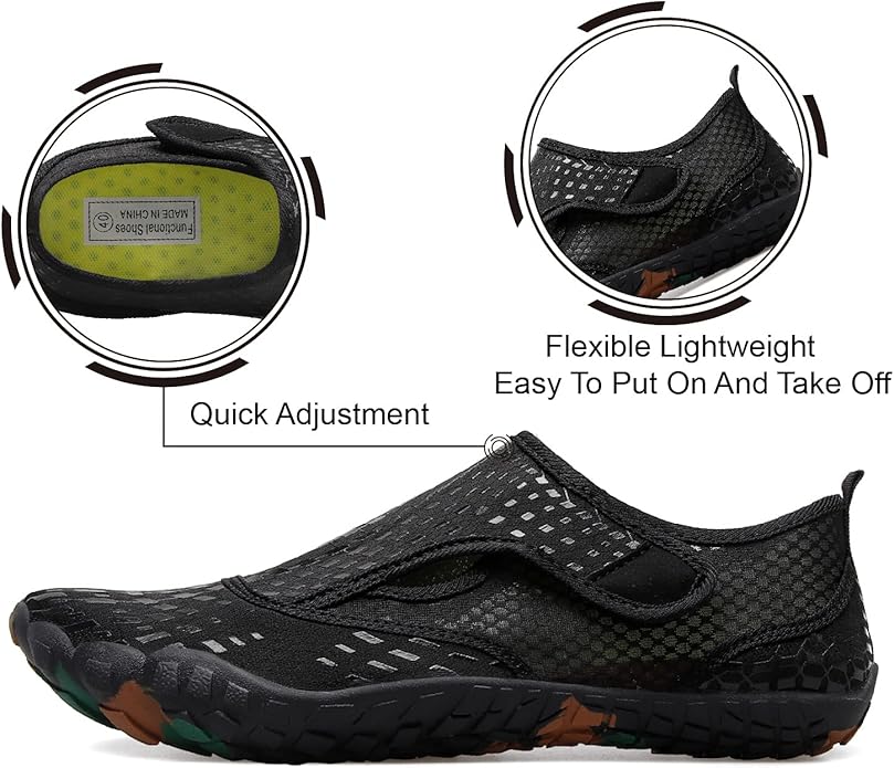 L-RUN Barefoot Water Shoes Women Mens Aqua Sock Athletic Hiking Water Sports Shoes for Swim Beach Pool Sand Diving Walking