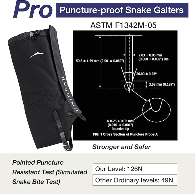 Unigear Snake Gaiters, Puncture-Proof Leg Gaiters, Lightweight, Super Thin, Hunting Gear for Hunting Hiking Farm Working