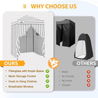 EAGLE PEAK Flex Ultra Compact 5x5 Pop-up Canopy, Sun Shelter, Changing Room, Portable Privacy Tent for Pool, Fashion Photoshoots, or Camping, Gray/White