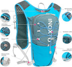 Running Vest for Women Men, Adjustable Chest Straps Running Hydration Vest with 500ml Soft Flask, Lightweight Breathable Reflective Hydration Backpack for Hiking