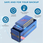 Portable Power Station 166Wh, 22.5W Fast Charging Power Bank with Built-in Cables for iPhone/Android/MacBook, 45000mAh Battery Solar Generator with LED Light for Camping & RV, Home, Travel