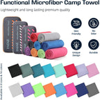 BAGAIL Camping Towel with EVA Case, Compact & Ultra Soft Microfiber Travel Towel - Super Absorbent & Lightweight Quick Dry Towels for Sports, Beach, Gym, Backpacking, Hiking and Yoga