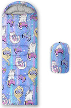 Kids Sleeping Bag for Boys Girls,Rocket Moon Print-Lightweight Warm Portable Outdoor Indoor-Waterproof Cold Weather Resistant Sleeping Bag for Camping Hiking