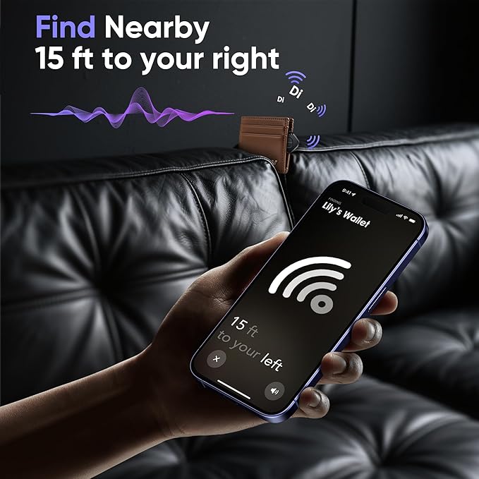 Air Tracker Tag 4 Pack: Bluetooth Item Finder with Apple Find My APP (iOS Only), Item Locator for Keys Finder, Luggage Tracker, Bags Wallets Tracking, IP67 Waterproof Smart Tag