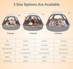 NXONE Beach Tent Sun Shade Shelter for 3/4/6 Person Person with UV Protection, Extended Floor, 3 Mesh Roll Up Windows & 8.0/8.5mm Fiberglass Rods丨Carry Bag Included