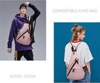 KL928 Canvas Sling Bag - Small Crossbody Backpack Shoulder Casual Daypack Rucksack for Men Women(Large Version)