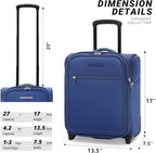 Verage Carry On Underseat Luggage with 2 Wheels & USB Port, 16 Inch Wheeled Spinner Bag Carry-on Luggages for Airlines, Lightweight Suitcase Men Women, Pilots and Crew