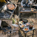 Naturehike IGT Camping Table, Fold up Lightweight, Aluminum Alloy+Wood, 4-6 Person Portable Table with Carry Bag for Outdoor, Folding Square Table, Picnic Backyards BBQ Camp Kitchen