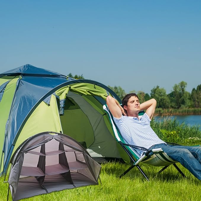 9-Shelf Storage RV Shoe Organizer Tent,Camping Storage Cabinet Tent with Zippered Flap, 9-Shelf Storage