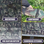 Onewind 12×10 ft Camo Camping Tarp, Billow Tarp Shelter Lightweight Waterproof Hammock Rainfly for Stealth Camping Army Military Bushcraft, Easy to Setup with Tent Pegs and Guyline, Camouflage