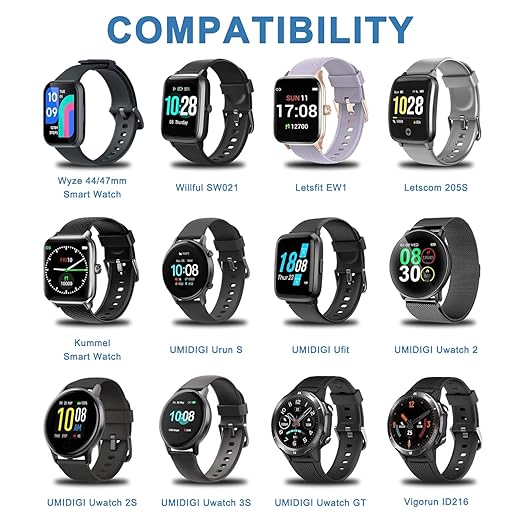 Meliya VeryFit Smart Watch Charger, USB A+USB C Magnetic Smartwatch Replacement Charging Cable Cord 3.3FT